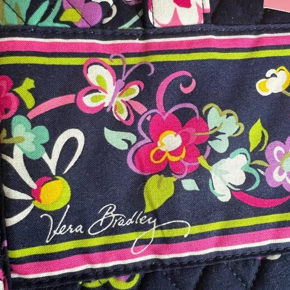 NWT Vera Bradley Navy Floral Quilted Hanging Organizer Cosmetic Makeup Jewelry - Picture 11 of 13